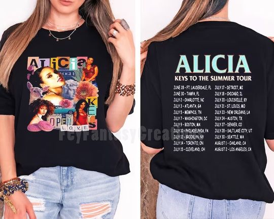 Discover Alicia Keys World Tour 2023 T-Shirt, Alicia Keys Summer Tour Merch