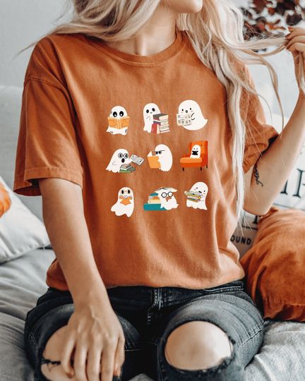 Discover Ghosts Reading Shirt, Ghost Books Top, Cute Teacher Halloween  Shirt, Funny Librarian Gift, Book Lover TShirt