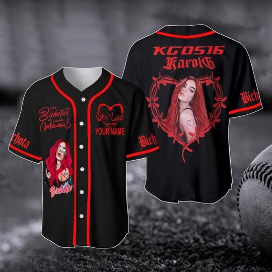 Discover Personalized Karol G Red Hair Baseball Jersey