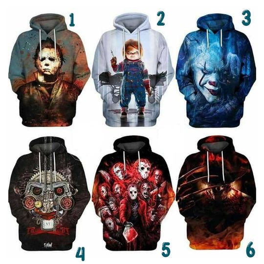Discover Serial Killers 3D Hoodie All Over Print, Horror Movie Characters