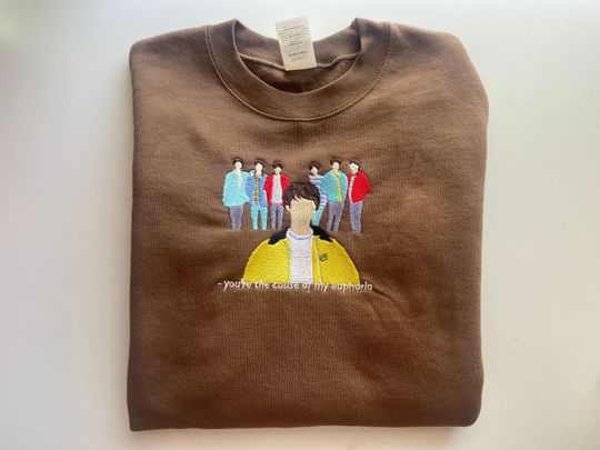 Discover BTS Euphoria Embroidered Crewneck Sweatshirt/ BTS Sweatshirt