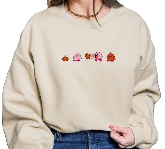 Discover Embroidered Pumpkin Sweatshirt, Funny Fall Sweatshirt