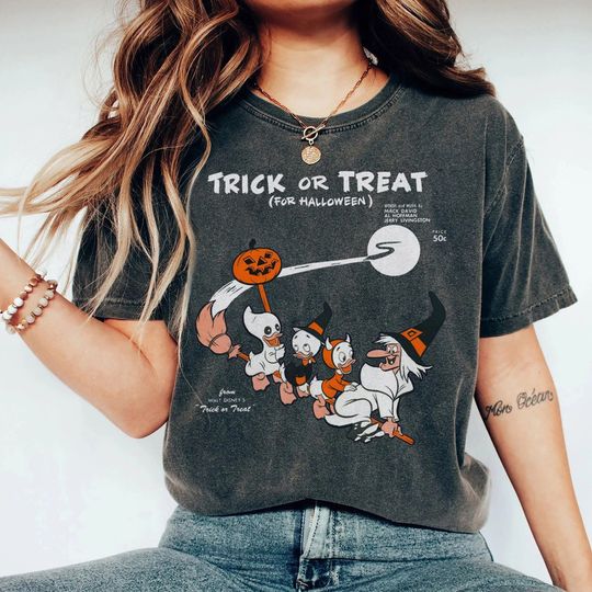 Discover Trick Or Treat Shirt, Huey Dewey Louie Witch Halloween Shirt