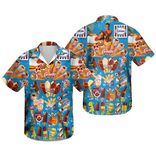 Discover Ice- cream Shirts For Men 3d Printed Men's Hawaiian Shirt
