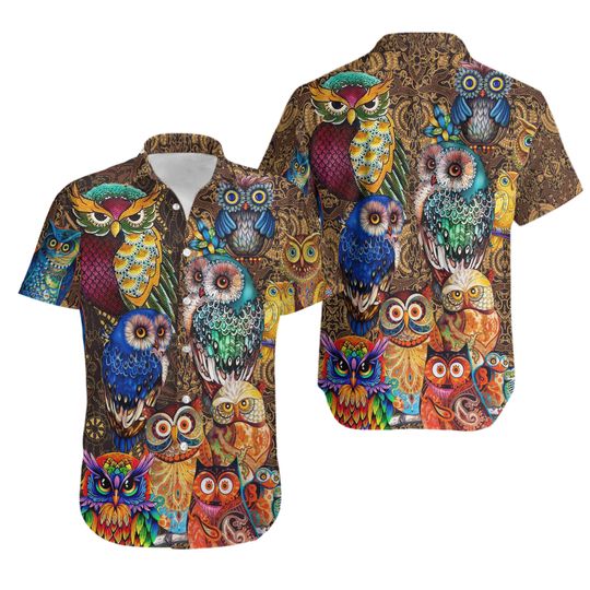 Discover Owls Full Color Love Hawaiian Shirt