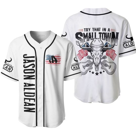 Discover Try That In A Small Town Jason Aldean White Baseball Jersey