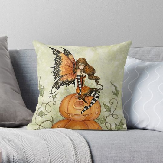 Discover Halloween Fae Throw Pillow
