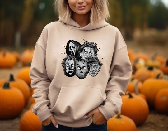 Discover Horror Movie Killers Hoodie, Horror Movie Lover Gift, Spooky Halloween, Spooky Season Hoodie