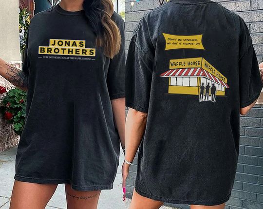 Discover Jonas Brothers Waffle House Shirt, Jonas Brothers Merch 2 Sides Shirt