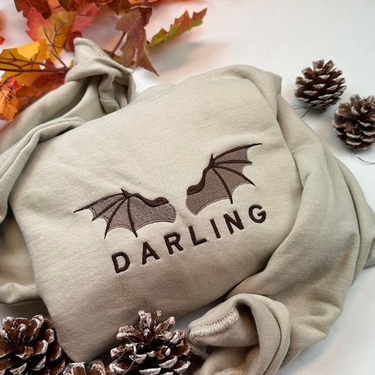 Discover Darling Bat Boys Embroidered Sweatshirt, Halloween Embroidered Sweatshirt