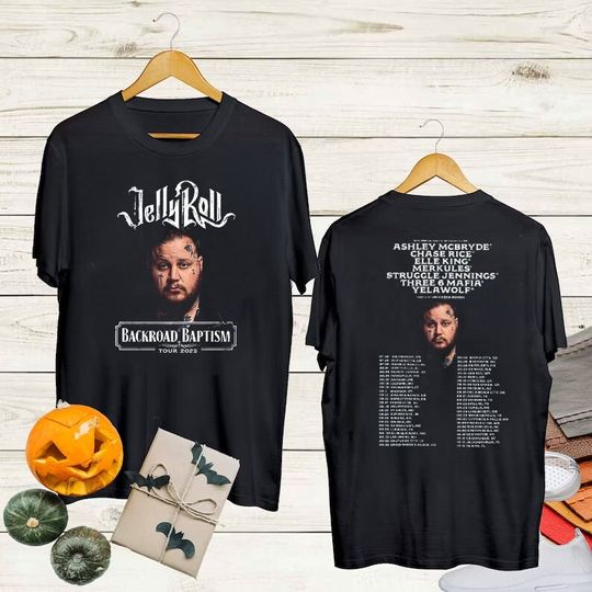 Discover Jelly Roll 2023 Tour Dates T-Shirt, Jelly Roll Backroad Baptism 2023 Tour Shirt