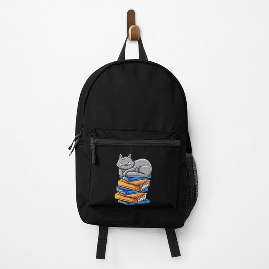 Discover Book Cat Bookworm Novel Booknerd Reading Booklover Backpack