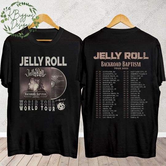 Discover Jelly Roll 2023 Tour Shirt, Jelly Roll Backroad Baptism 2023 Tour Shirt