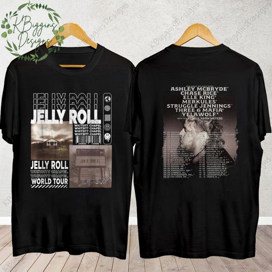 Discover Jelly Roll 2023 Tour Shirt, Jelly Roll Backroad Baptism 2023 Tour Shirt