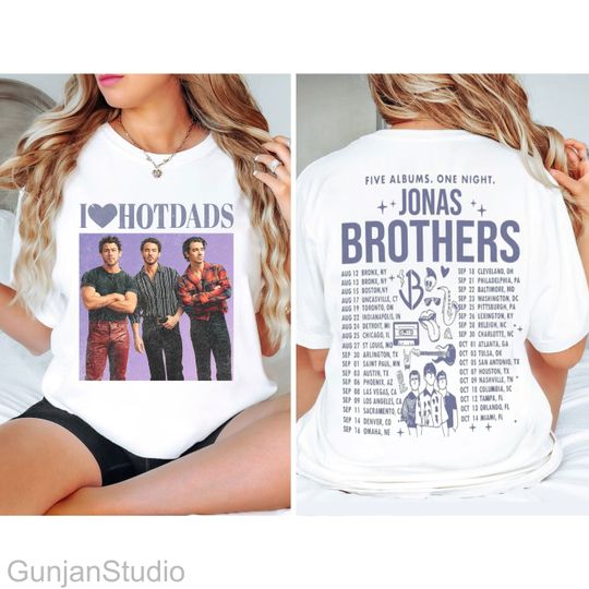 Discover Vintage Jonas Brothers Shirt, I Love Hot Dads Shirt