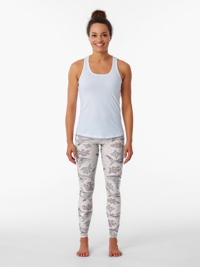 Discover Midnight Swim | Ocean Shark Art | Purple Haze Palette | Leggings