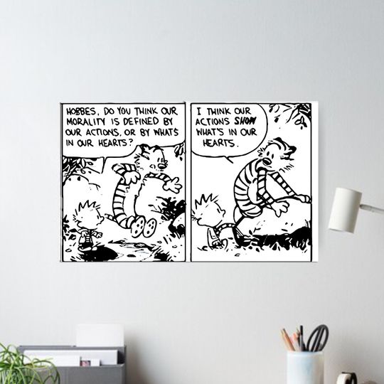 Discover Calvin and Hobbes Life Comic Premium Matte Vertical Poster