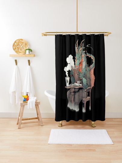 Discover Dragon&apos;s Day Off: How to kill an adventurer 101! - RPG lovers | Shower Curtain