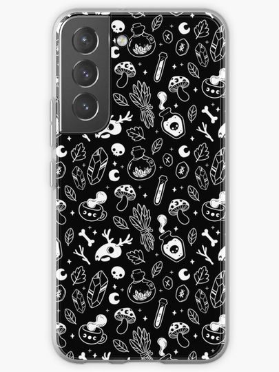 Discover Witchy Ingredients // Black and White | Nikury | Samsung Galaxy Phone Case