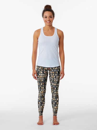 Discover Adorable Cat Artistry Seamless Pattern | Leggings