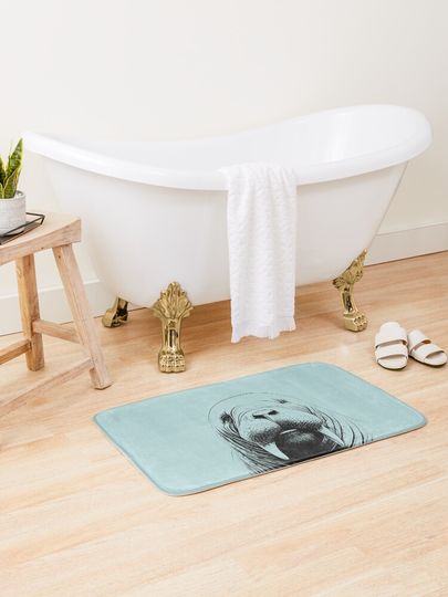 Discover Walrus Sticker T-shirt Art | Bath Mat