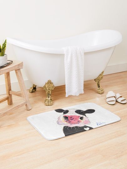 Discover CoW PRiNT, ANiMaL PRiNT &apos; ARTHuR &apos; BY SHiRLeY MacARTHuR | Bath Mat
