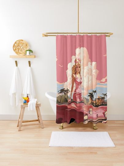 Discover Barbenheimer: Desert Dreamscapes | Shower Curtain
