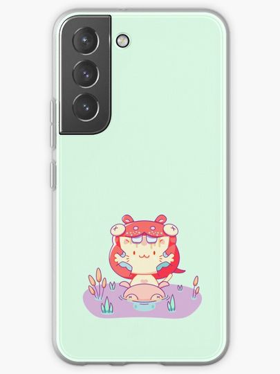 Discover Cute Cat and Hungry Hippo Friend | Samsung Galaxy Phone Case