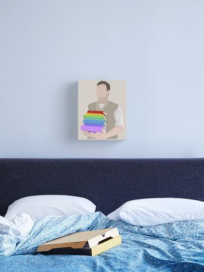 Discover isaac holding queer books | Canvas Print