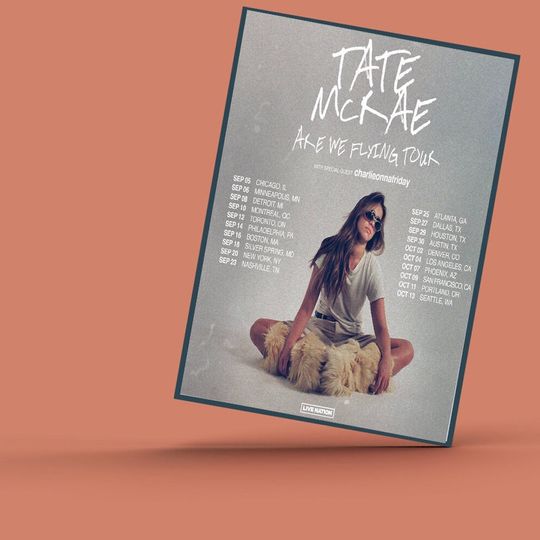 Discover 2023 Tate McRae Are We Flying 2023 Tour Poster