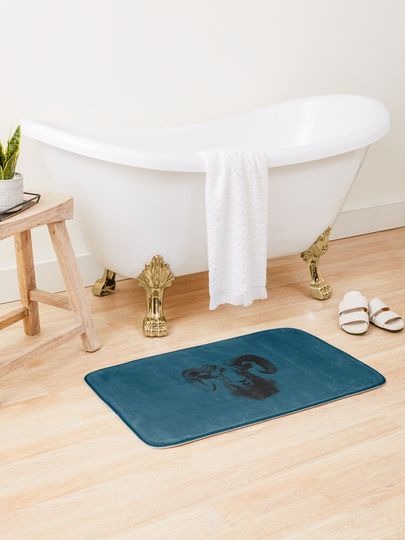 Discover Ram Face Sticker T-shirt Art | Bath Mat