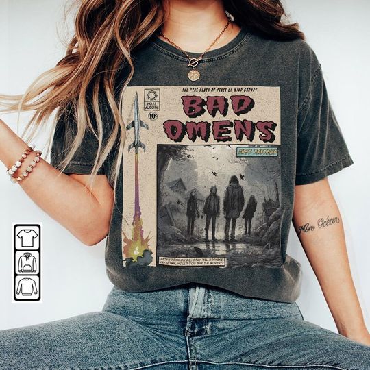 Discover Bad Omens Comic Shirt, Vintage The Death Of Peace Of Mind Album Shirt