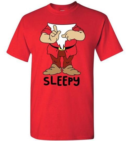 Discover Seven Dwarfs Sleepy T-Shirt, Costume Halloween Cosplay T-Shirt, Halloween Costume For Family Group T-Shirt