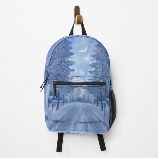 Discover The snowy path to the moon Backpack