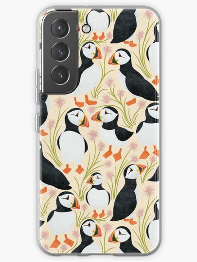 Discover Floral Puffins | Samsung Galaxy Phone Case