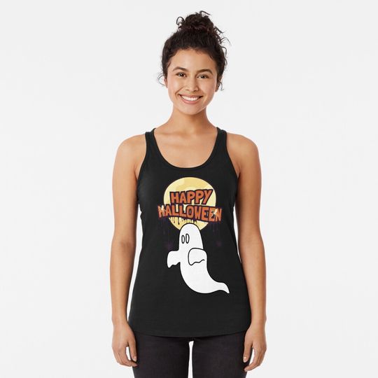 Discover Halloween Kawai Ghost Racerback Tank Top