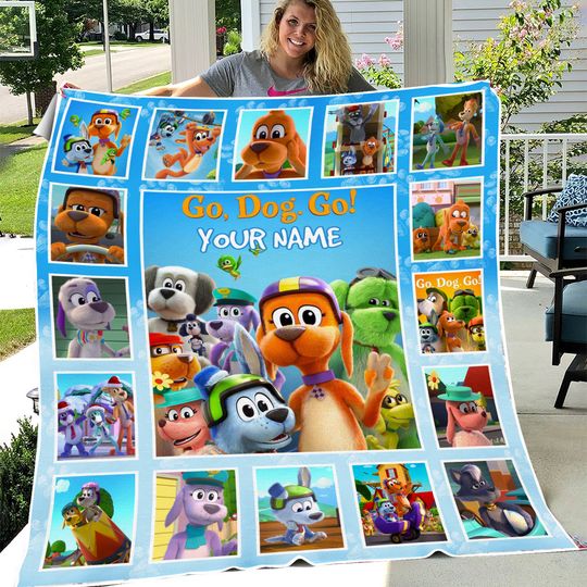 Discover Personalized Go Dog Go Fleece Blanket