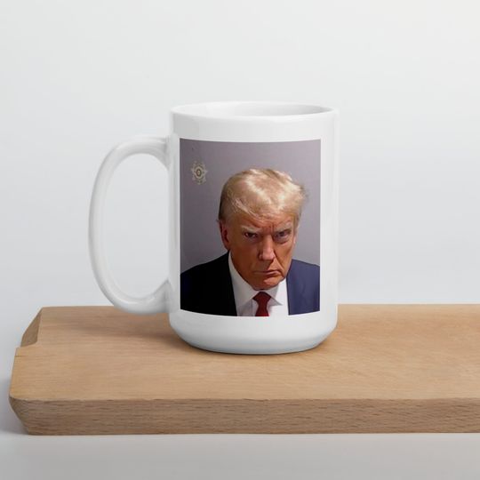 Discover Donald Trump Mugshot | White Glossy Coffee Mug