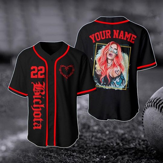 Discover Customized Karol G Red Hair Baseball Jersey, La Bichota Tee, Mana Sera Bonito Shirt