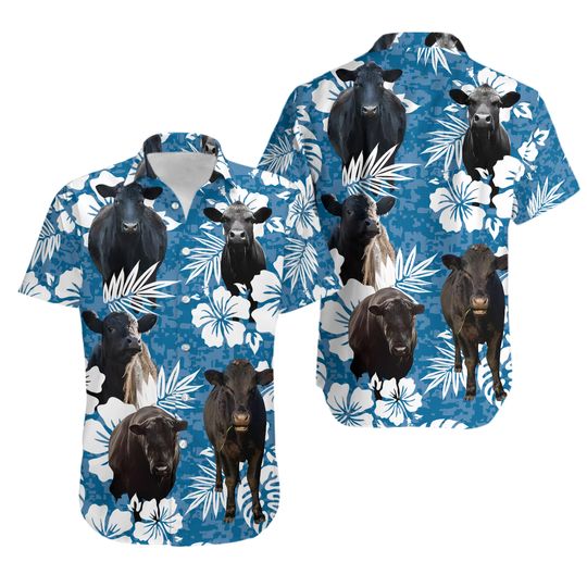 Discover Cow Lovers Black Angus Shirt, Cattle Tropical Hawaiian Shirt