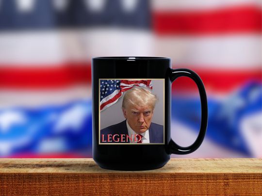 Discover Trump Mugshot Coffee Mug  Donald Trump Mugshot Coffee Mug