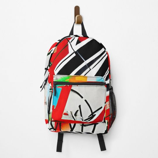 Discover Black Red Graffiti Writing On Wall Backpack