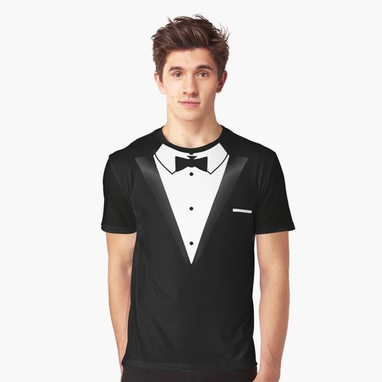 Discover Minimalist Tuxedo 3D T-Shirt, Halloween Cosplay 3D T-Shirt, All Over Print