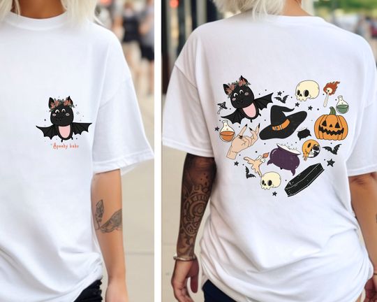 Discover Bat Hat Double Sided T-Shirt, Halloween Sided T-Shirt