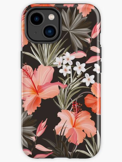 Discover Watercolor Hibiscus summer floral jungle | iPhone Case