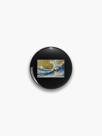 Discover Corgi dog surfing The Great Wave | Pin