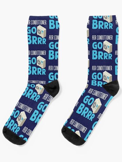 Discover Funny HVAC Technician Air Conditioner Go Brrr | Socks