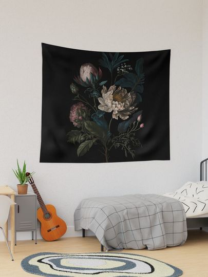Discover Dark Academia Peony Botanical | Tapestry