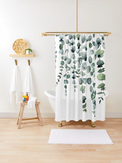 Discover Eucalyptus Watercolor By Nicole William | Shower Curtain