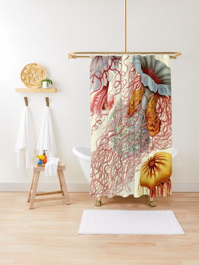 Discover Jellyfish - Ernst Haeckel  | Shower Curtain
